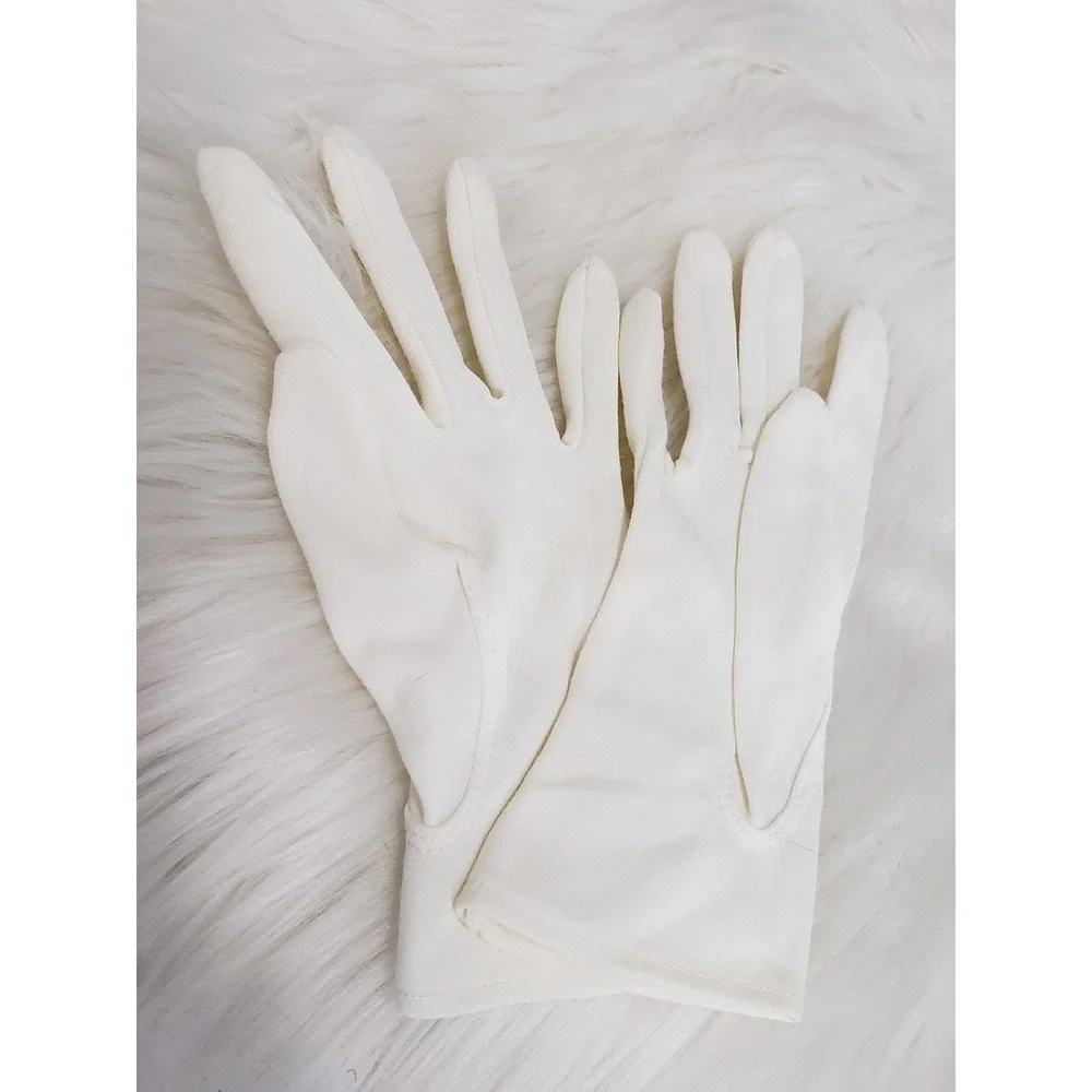 Vintage Cotton Gloves‎ White SZ Small Prom Opera Formal Retro Church Dainty 60's